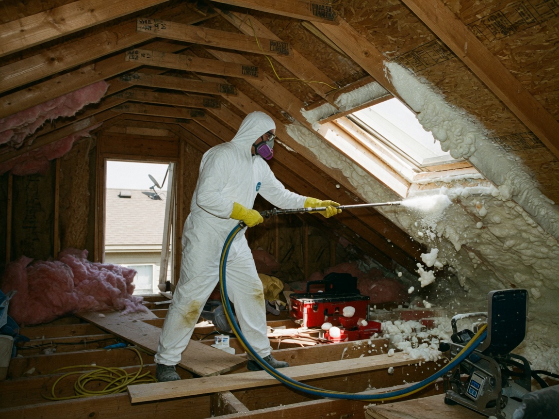 spray foam insulation work by Owasso Premier Spray Foam Insulation  in Owasso, Oklahoma